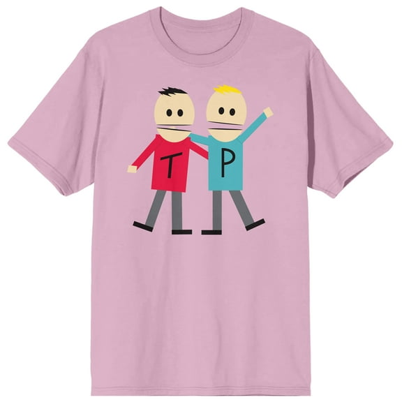 South Park Terrance And Phillip Crew Neck Short Sleeve Cradle Pink Men's T-shirt-XL