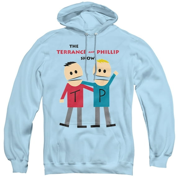 South Park Terrance And Phillip Unisex Adult Pull-Over Hoodie,Light Blue, X-Large