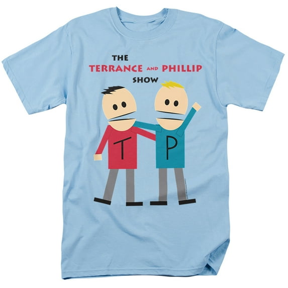 South Park Terrance and Phillip Unisex Adult T-Shirt, Light Blue, Large