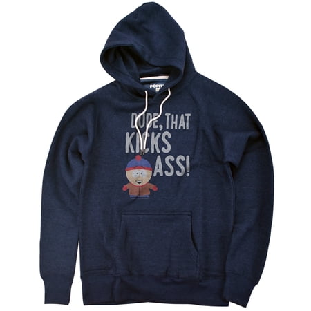 South Park The Stan Kicks Ass Official Premium Ultrasoft Tri-Blend Hoodie (Large) Navy