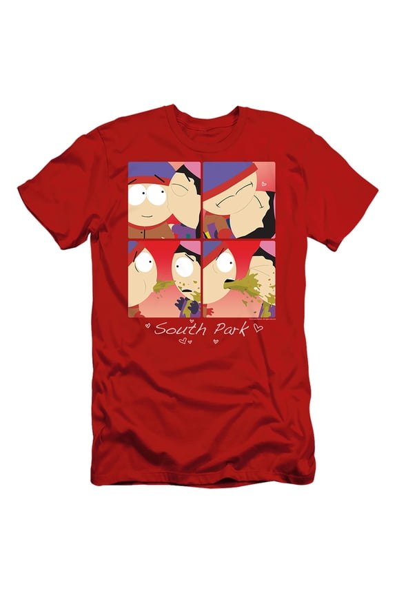South Park Valentine's Day Kyle And Wendy Squares Slim Fit Unisex Adult T Shirt