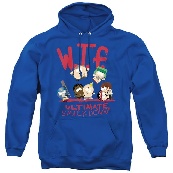 South Park Wtf Ultimate Smackdown Unisex Adult Pull-Over Hoodie,Royal, 3X-Large