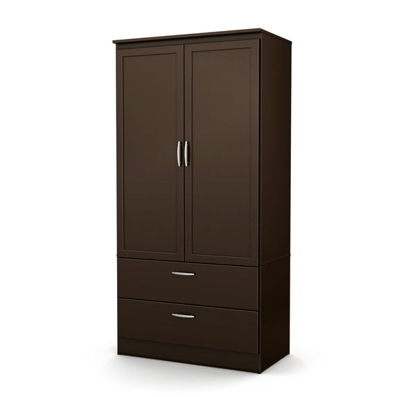 South Shore Acapella Transitional Wardrobe Armoire, Chocolate