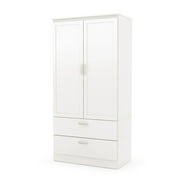 South Shore Acapella Wardrobe Armoire, Bedroom, White, Laminated particleboard, Adult
