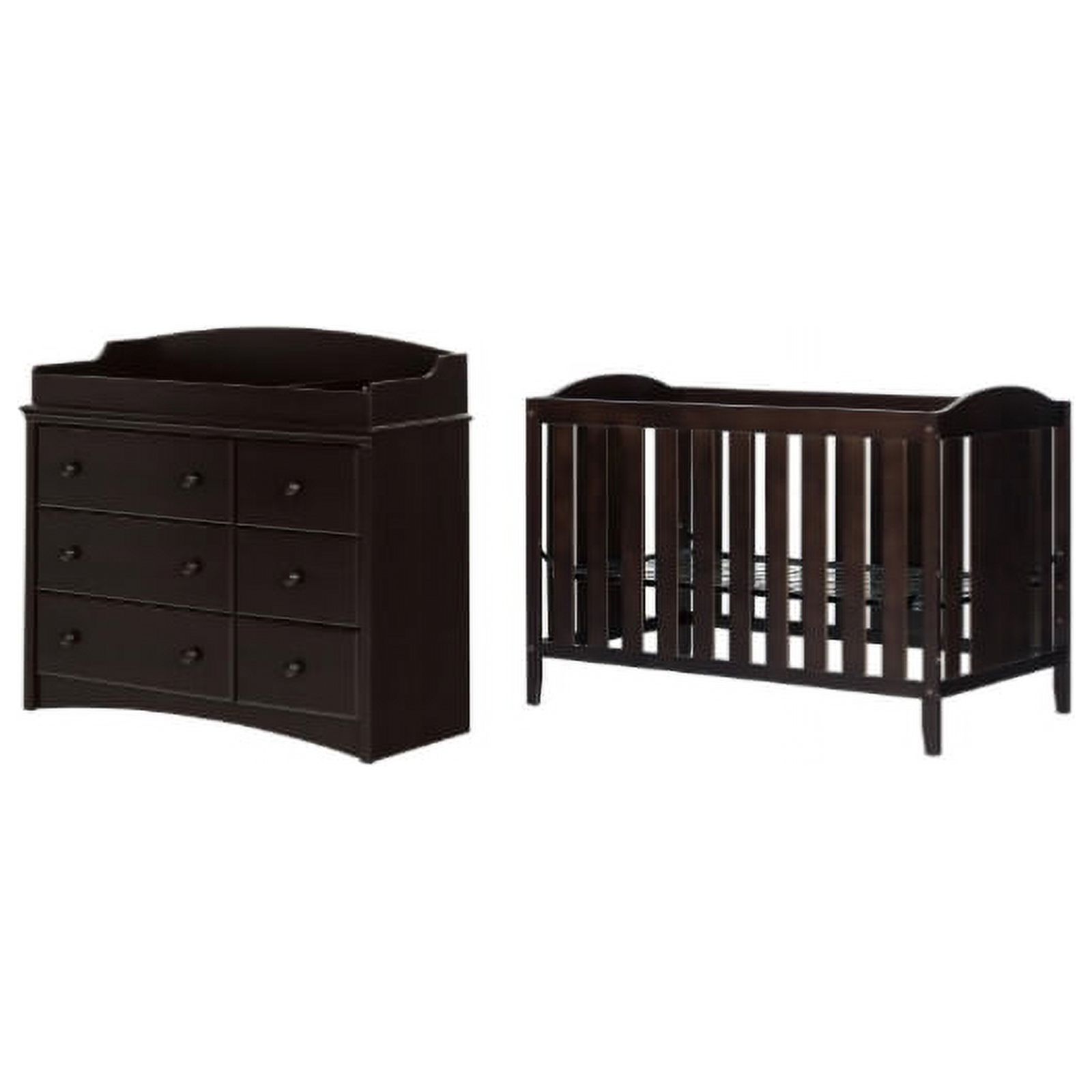 South Shore Angel 3 in 1 Convertible Crib and Changing Table Set in