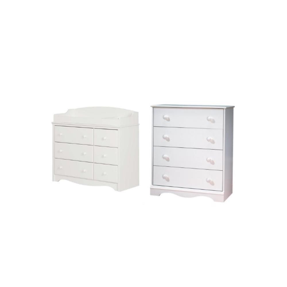 Pure White Nursery Changing Table and Dresser Set