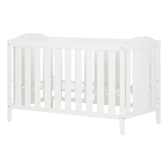 South Shore Angel Crib With Toddler Rail-Color:White,Finish:Pure White
