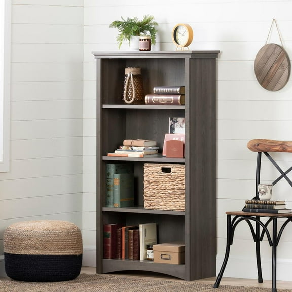 South Shore Artwork 4 Shelf Bookcase in Gray Maple