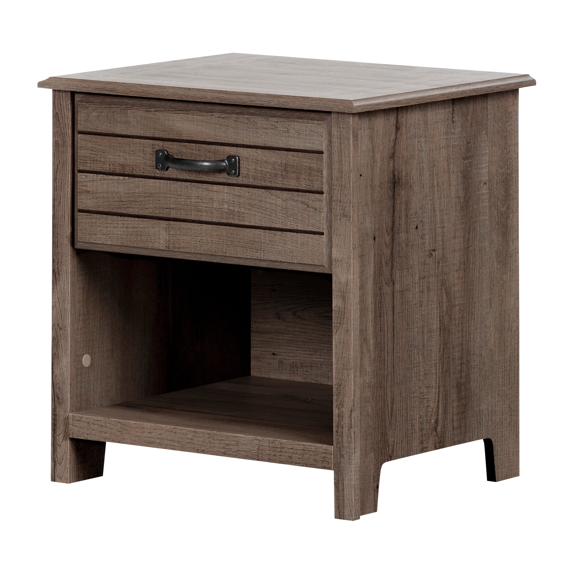 South Shore Asten Traditional 1-Drawer Nightstand with Storage, Fall Oak