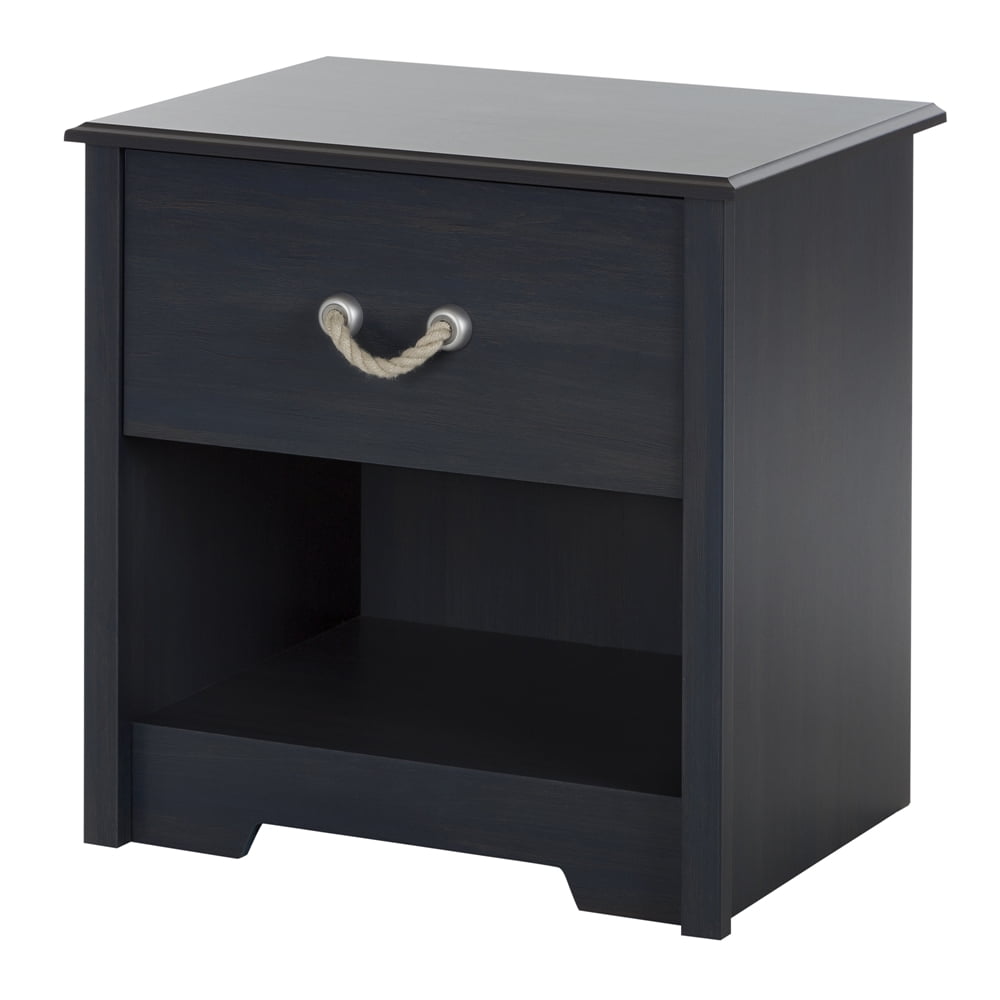 Coastal Blueberry 1-Drawer Nightstand with Rope Handle