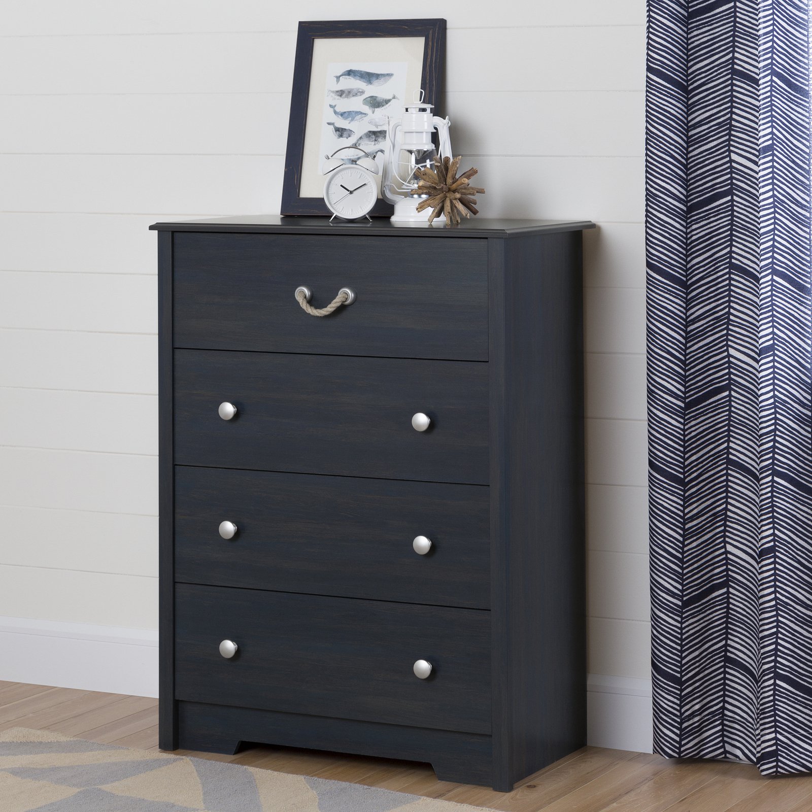 South Shore Cookie 6Drawer Double Dresser, Soft Gray and Pure White