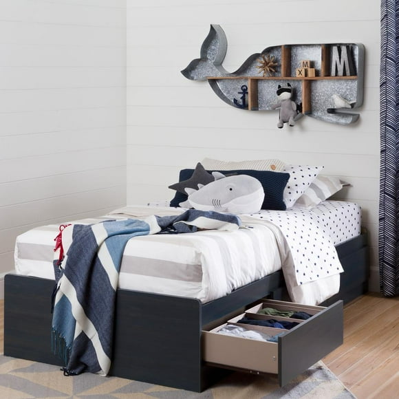 South Shore Aviron Mates 3-Drawer Storage Bed, Twin, Blueberry