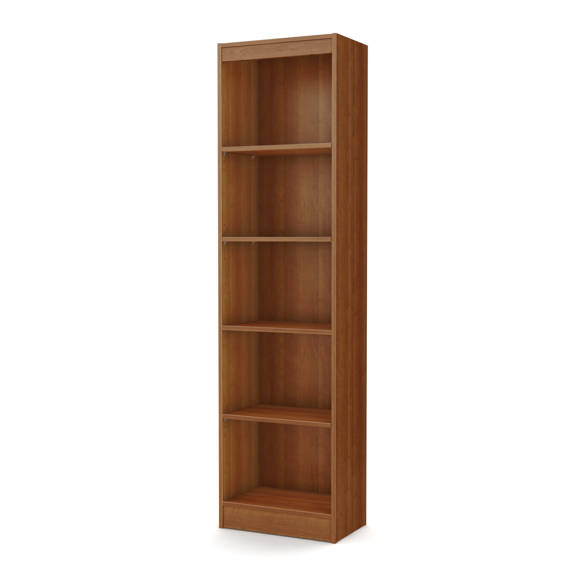 Morgan Cherry Adjustable 5-Shelf Narrow Bookcase