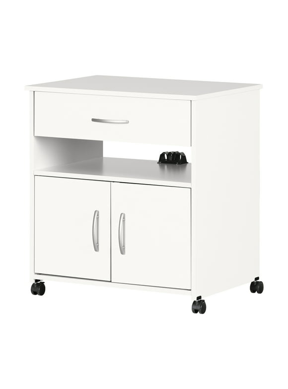 South Shore Axess Microwave Cart in Pure White