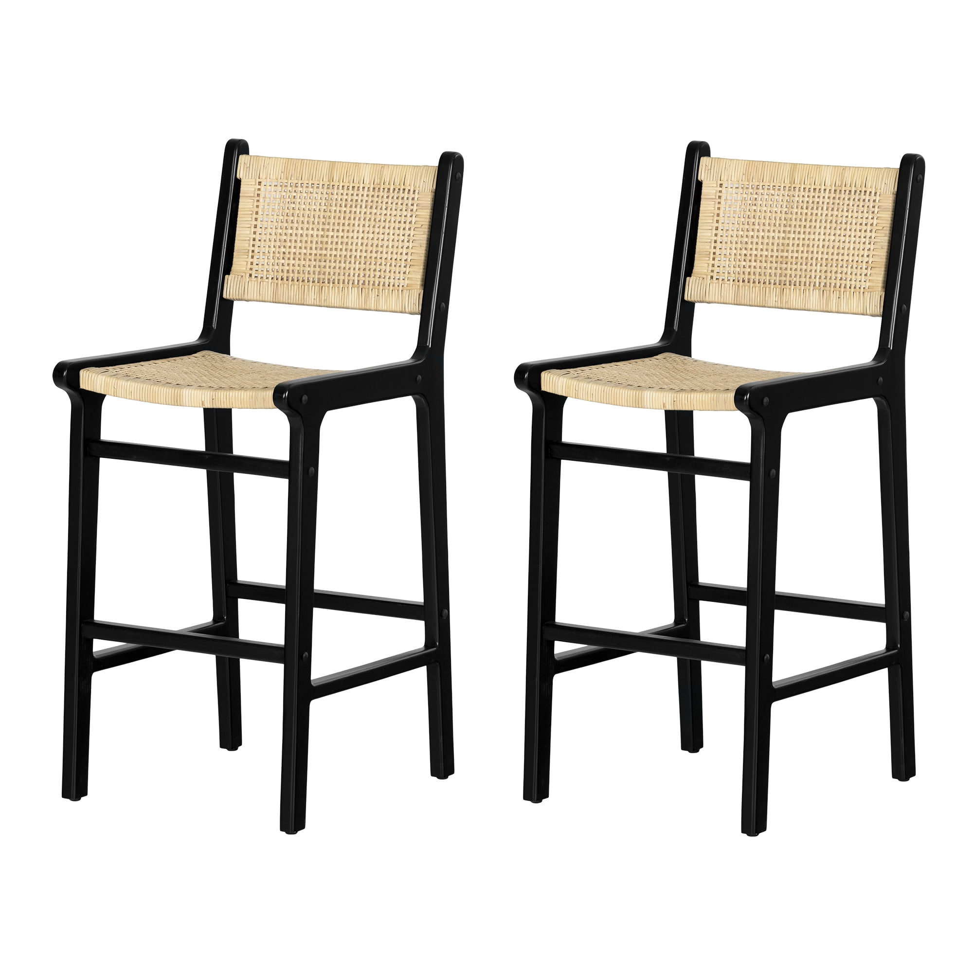 South Shore Balka Bohemian Harmony Rattan Bar Stool Set of 2