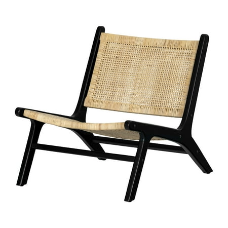 South Shore Balka, Bohemian Harmony Rattan Lounge Chair, Rattan and Black