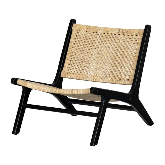 South Shore Balka, Bohemian Harmony Rattan Lounge Chair, Rattan and Black