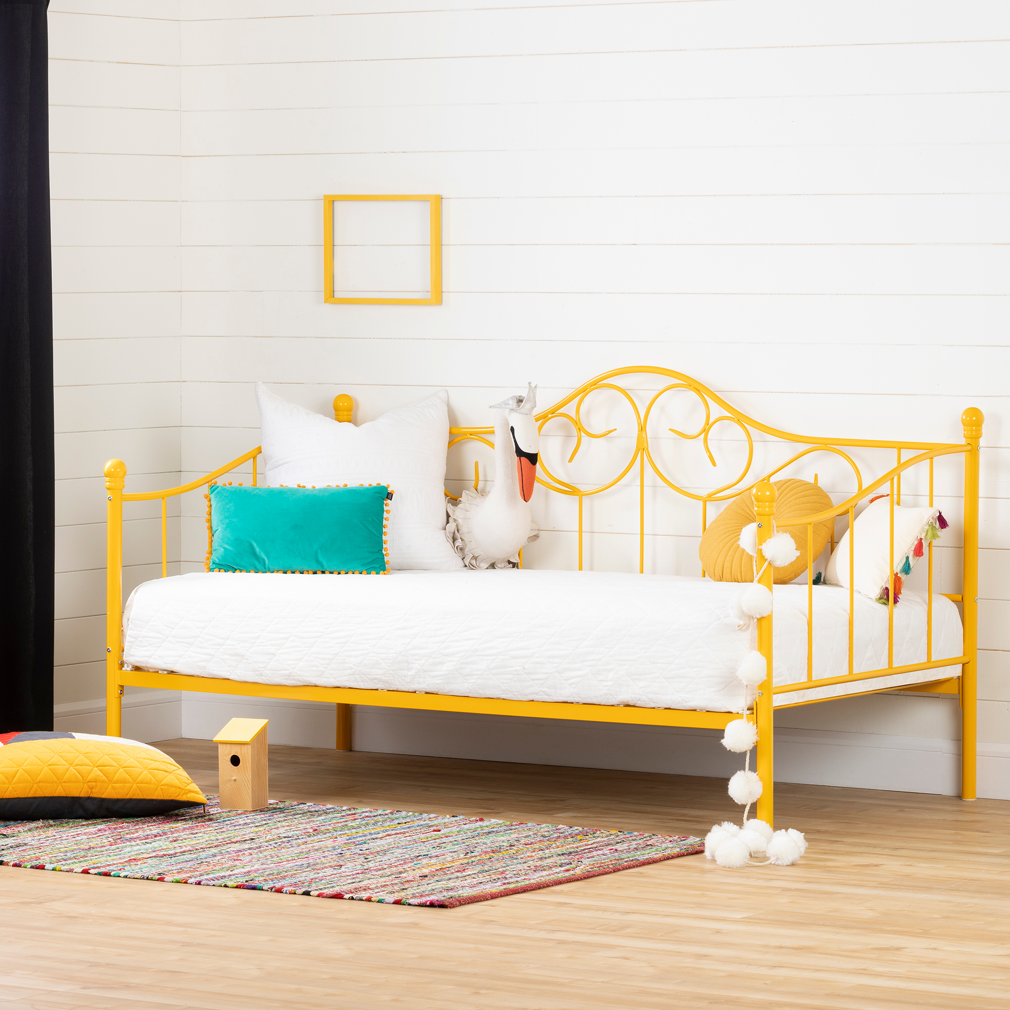 South Shore Balka Metal Twin Daybed with Metal Slats, Yellow - image 1 of 11