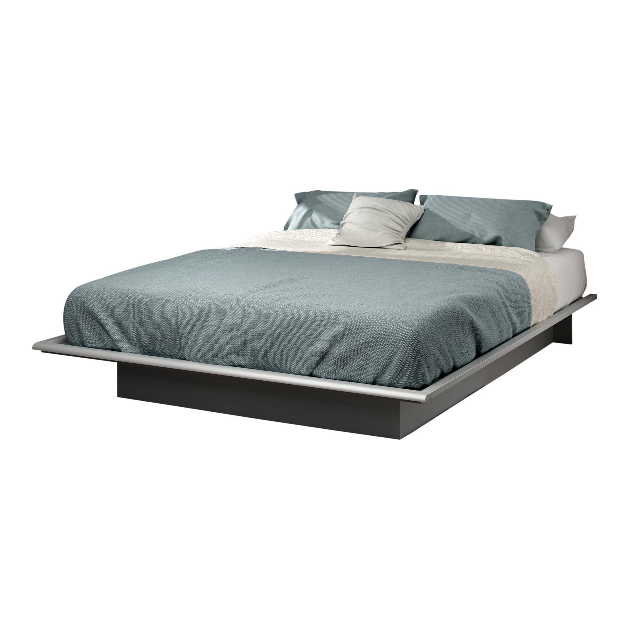 South Shore Basics Queen Platform Bed with Molding, 60'', Multiple