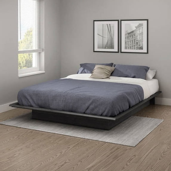 South Shore Basics Queen Platform Bed with Molding, 60'', Multiple Finishes
