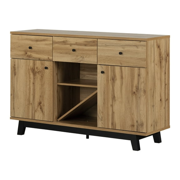 South Shore Bellami Contemporary Buffet with Wine Storage Nordik Oak