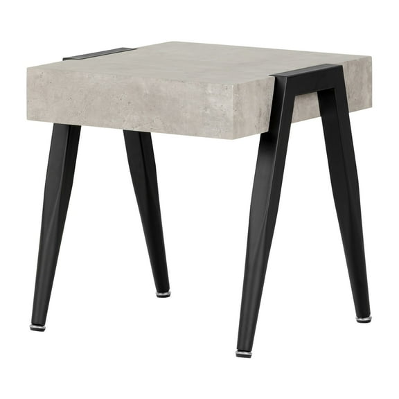 South Shore City Life End Table, Concrete Gray and Black