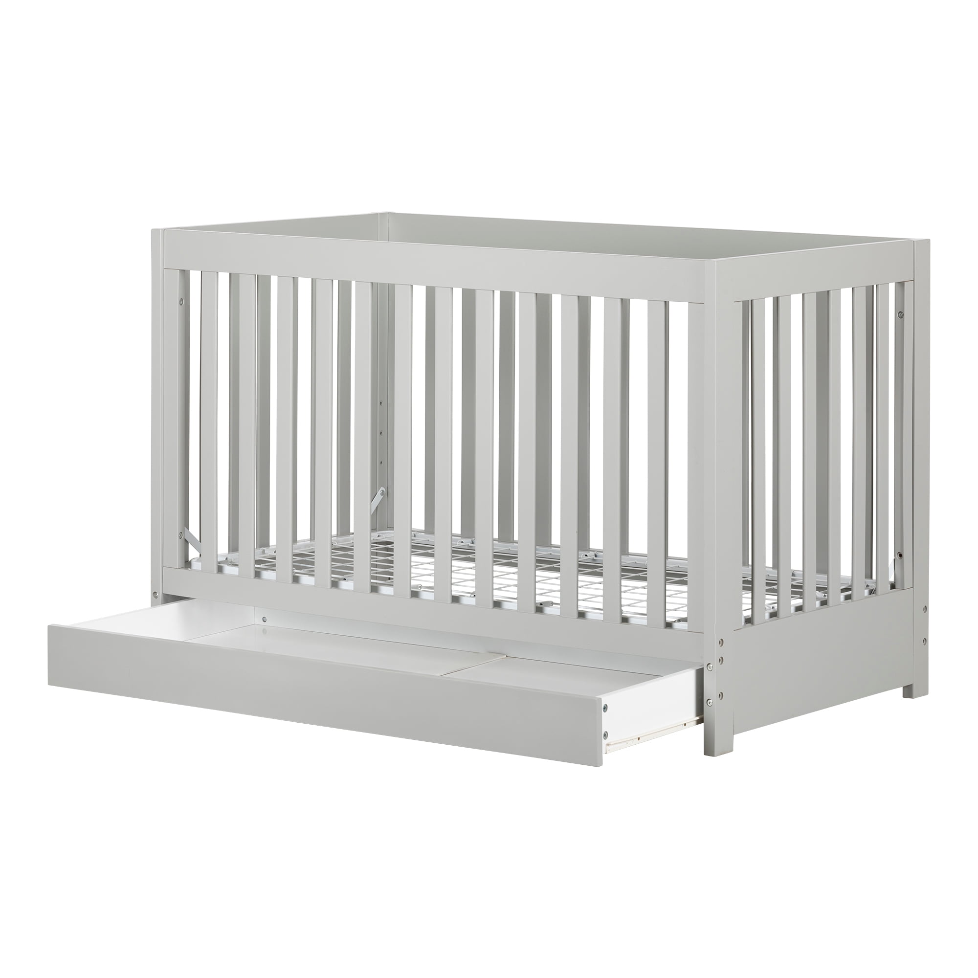 South Shore Cookie Convertible Baby Crib with Drawer, Soft Gray