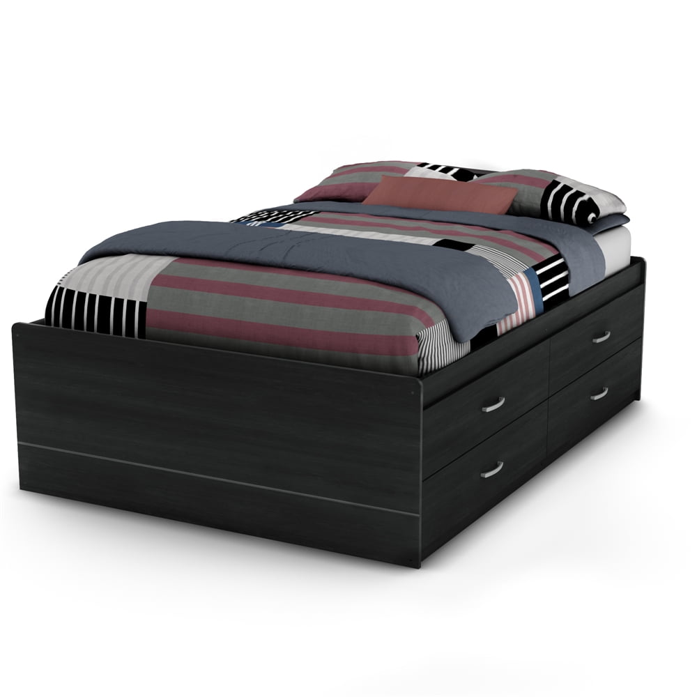 South Shore Cosmos Captain 4 Drawer Storage Bed Full Black Onyx