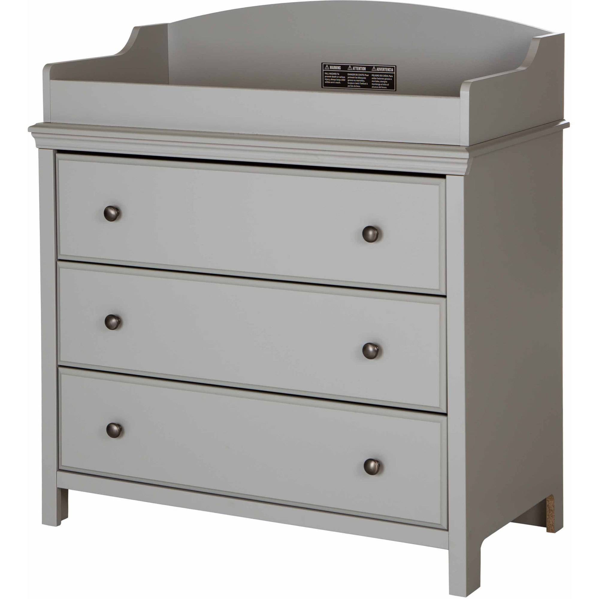 South Shore Cotton Candy Changing Table with Drawers, Gray