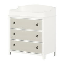 South Shore Cotton Candy, Coastal Changing table, Narrow White