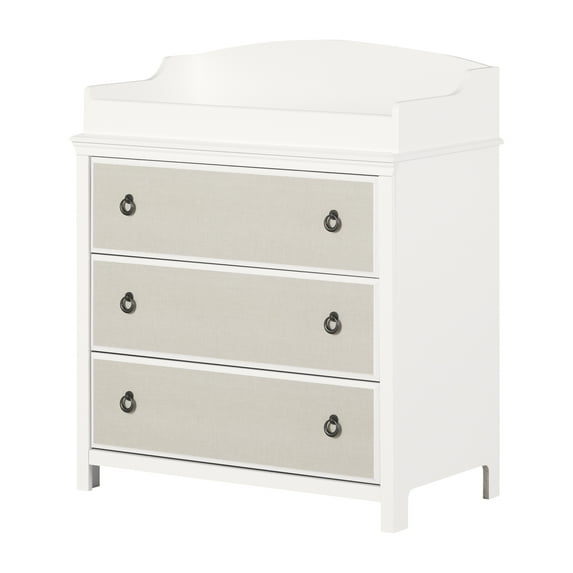South Shore Cotton Candy, Coastal Changing table, Narrow White