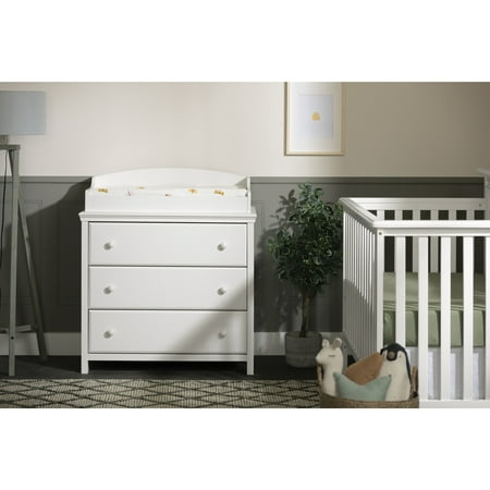 South Shore Cotton Candy, Coastal Changing table, Narrow White