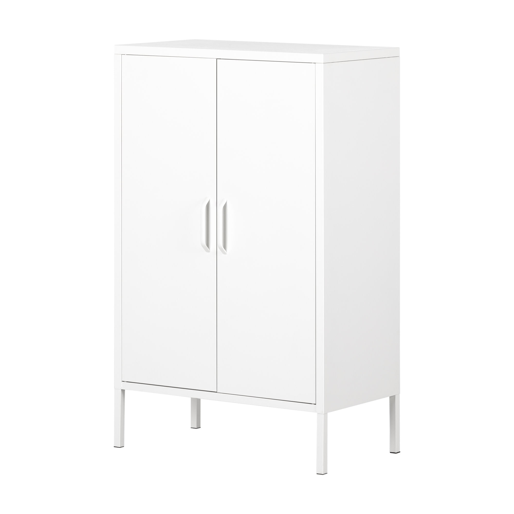 White Metal Lockable Office Storage Cabinet with Adjustable Shelving