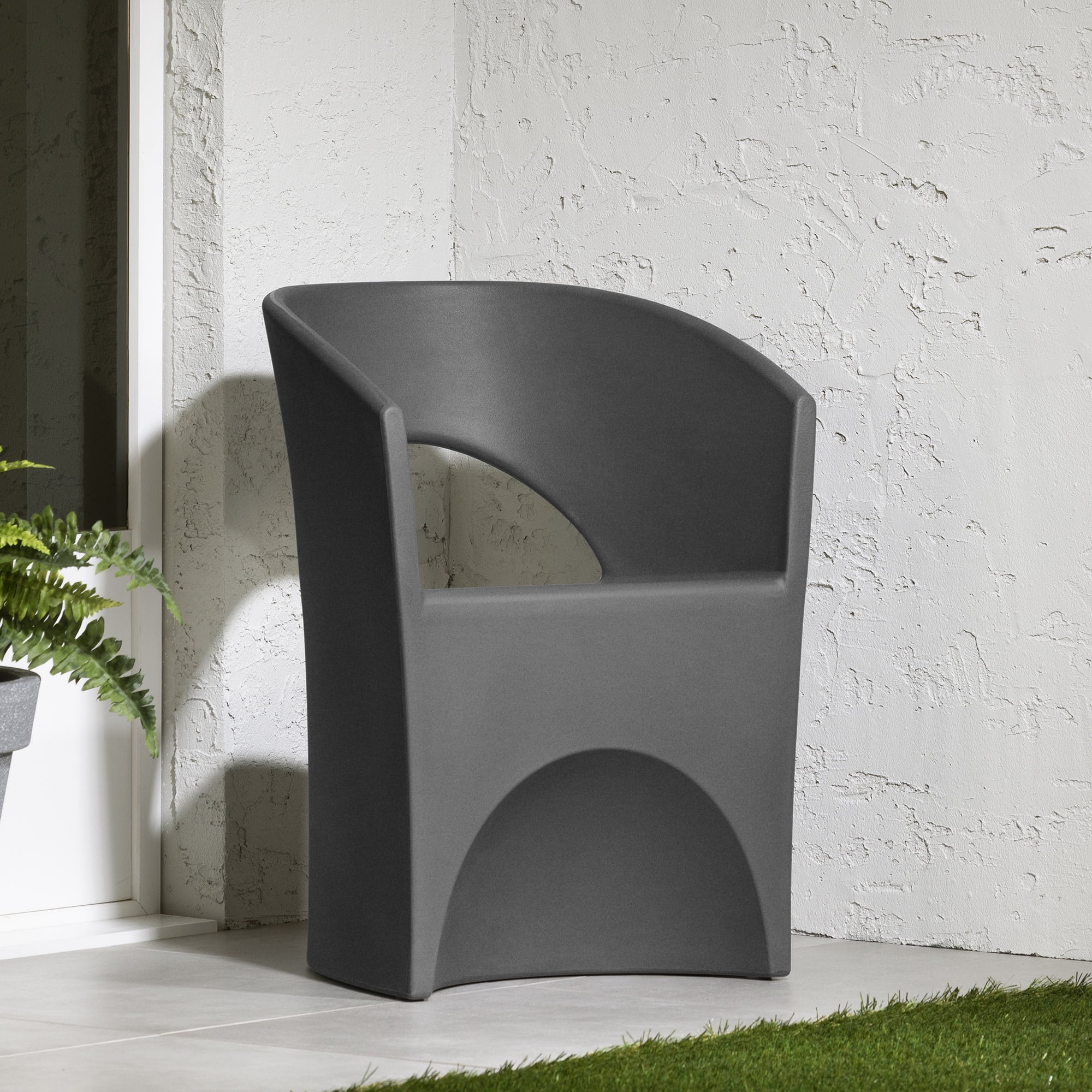 Dalya Dark Gray Polyethylene Resin Patio Chair