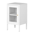 thumbnail image 1 of South Shore Dylane, Mid-century Glam Nightstand, White, 1 of 16