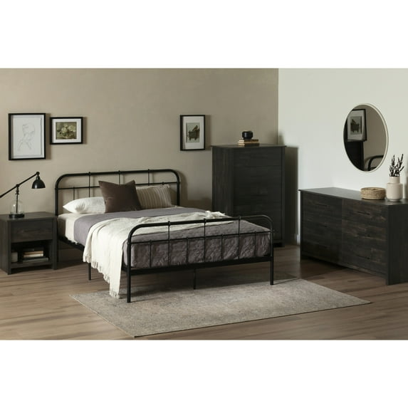 South Shore Fernley, Farmhouse Adult Dresser, Black