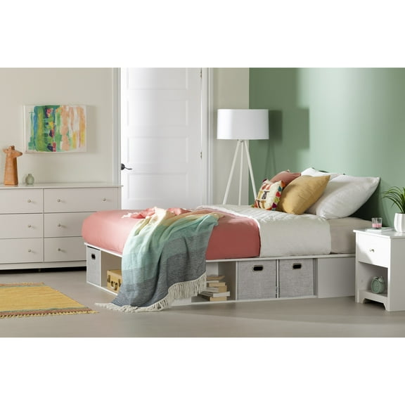 South Shore Flexible, Contemporary Bed, Full White