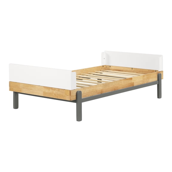 South Shore Bebble Complete Bed Twin Natural and Gray