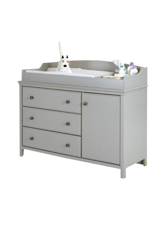 South Shore Furniture South Shore Cotton Candy Changing Table with Removable Changing Station, Soft Gray
