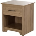 thumbnail image 1 of South Shore Fusion 1-Drawer Night Stand, Rustic Oak, 1 of 10