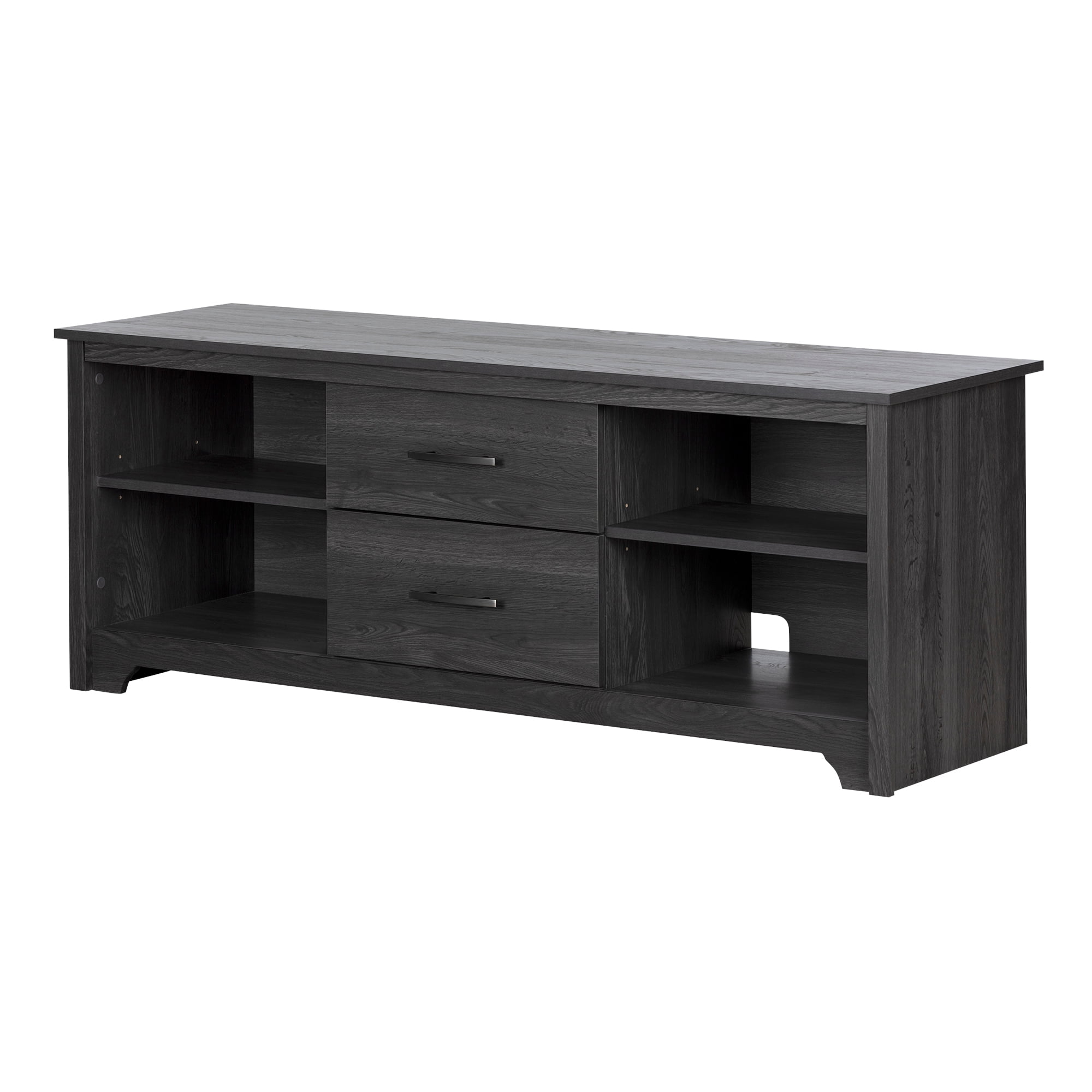 Gray Oak 60" TV Stand with Adjustable Shelves and Drawers