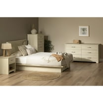 South Shore Fusion, Contemporary Bed, Full/Queen Beige