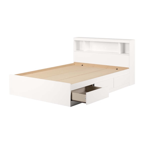 South Shore Fusion, Contemporary Full Bed and Headboard Set, Pure White