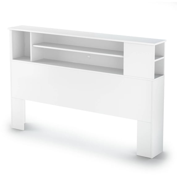 South Shore Fusion Wood Full Queen Bookcase Headboard in White