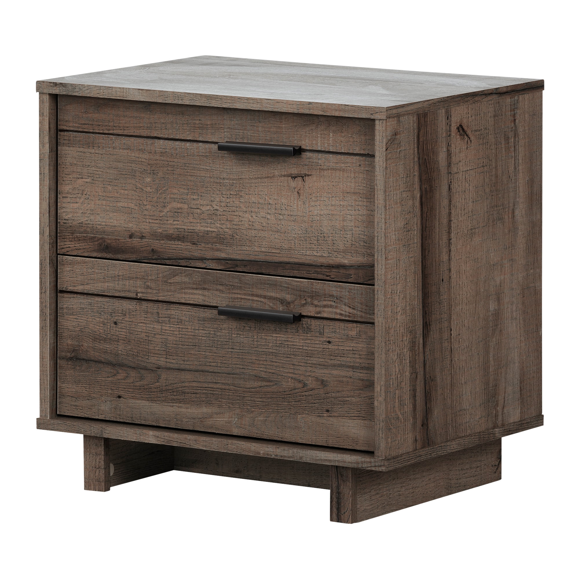 Fall Oak Contemporary 2-Drawer Laminated Nightstand