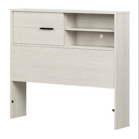 South Shore Fynn Twin Bookcase Headboard (39"), Winter Oak