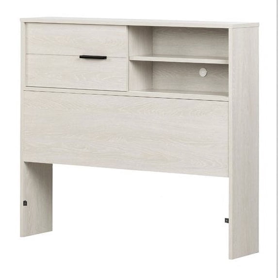 South Shore Fynn Twin Bookcase Headboard (39"), Winter Oak