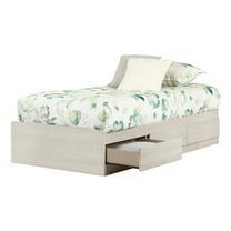 South Shore Fynn Twin Mates Bed with Storage Drawers, Winter Oak