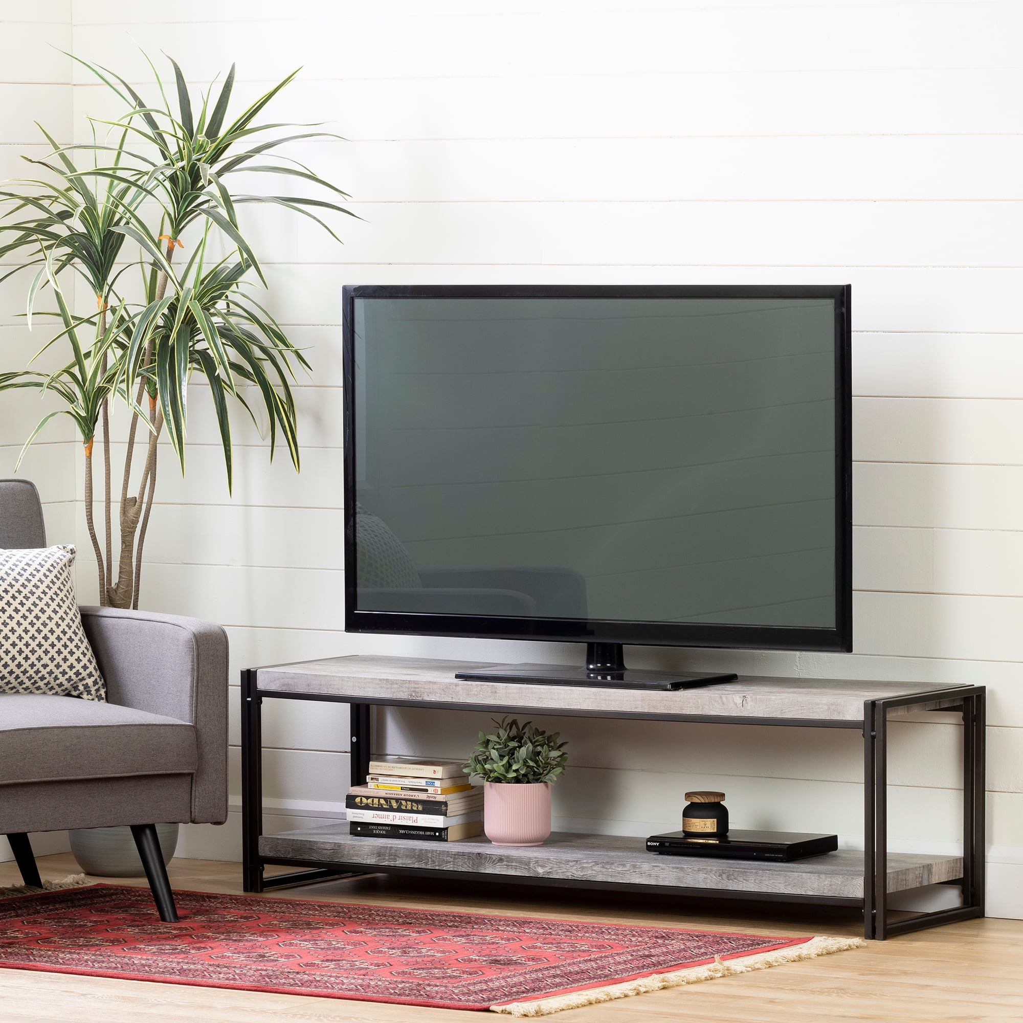 South Shore Gimetri TV Stand for TV up to 65 Soft Gray