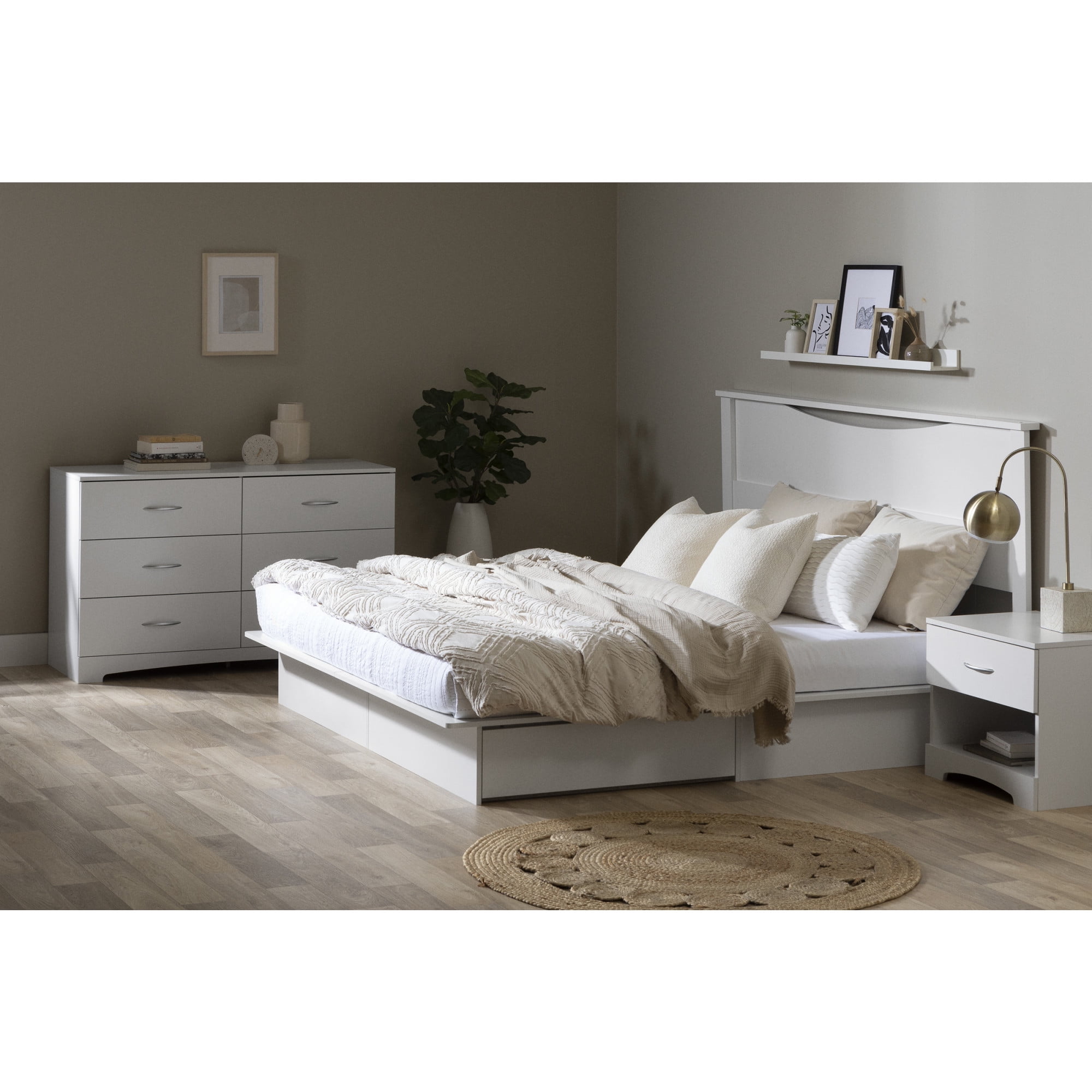 White Double Dresser with Soft Close Drawers